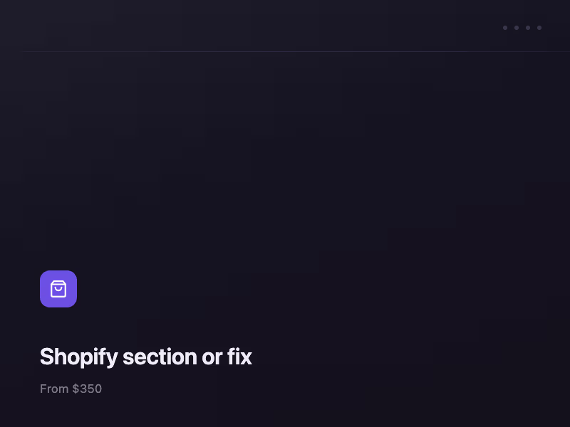 Cover image for Shopify section or fix