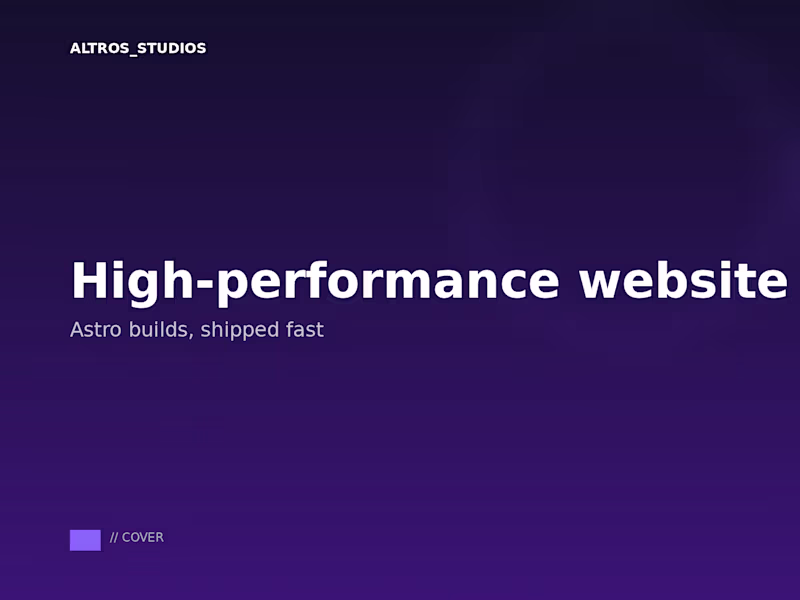 Cover image for High-performance website (Astro)