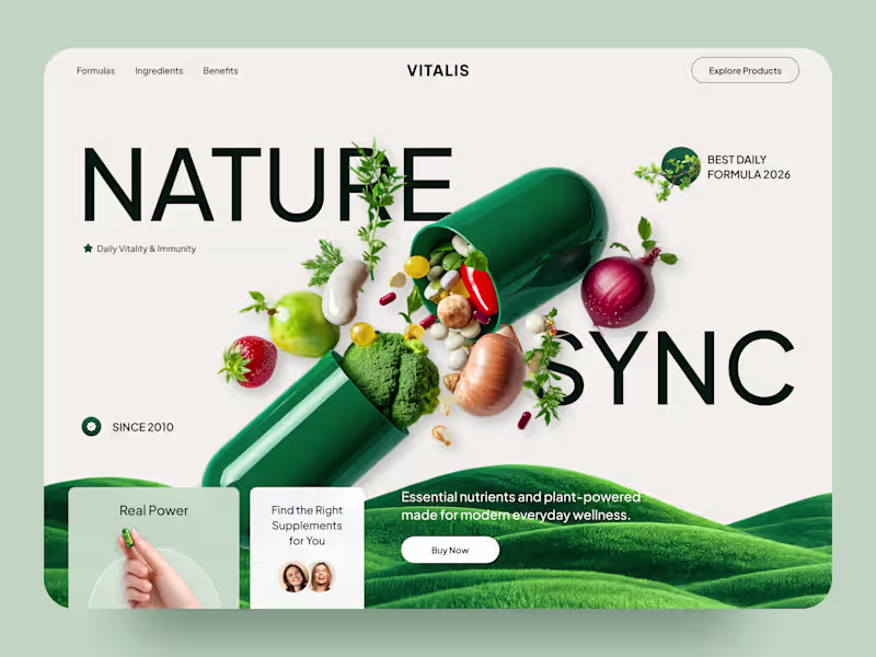 Cover image for VITALIS — Nature-Powered Wellness Landing