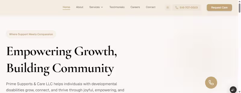 Cover image for Prime Supports & Care —