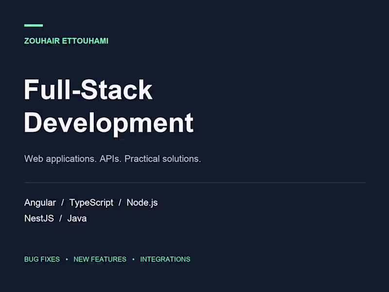Cover image for Full-Stack Web Development, Bug Fixes & API Integrations