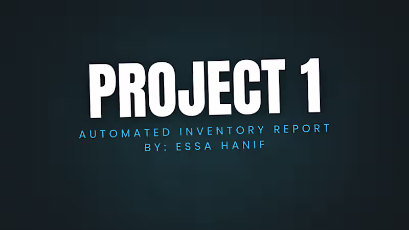 Cover image for Automated Inventory Report