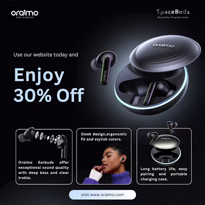 Cover image for Oraimo SpaceBuds Poster Design - Unofficial promo