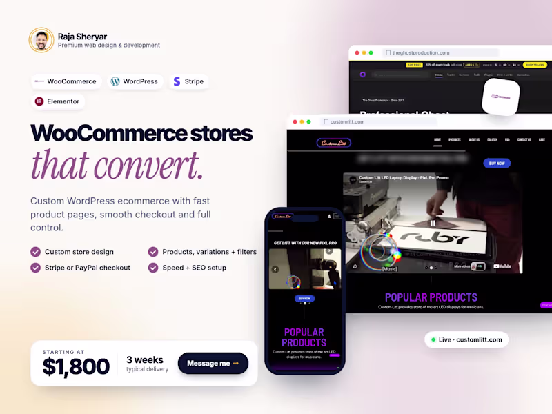 Cover image for WooCommerce Store Design & Development (WordPress)