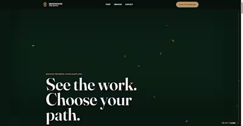 Cover image for Booked by Ironwood — Tree Service Booking Platform