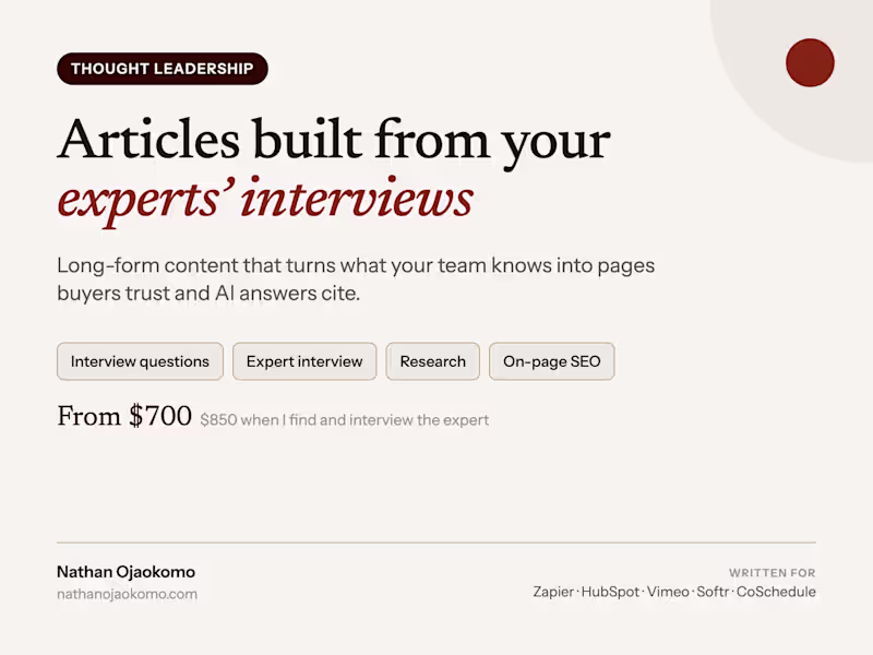 Cover image for SME-Led Thought Leadership Articles for B2B SaaS