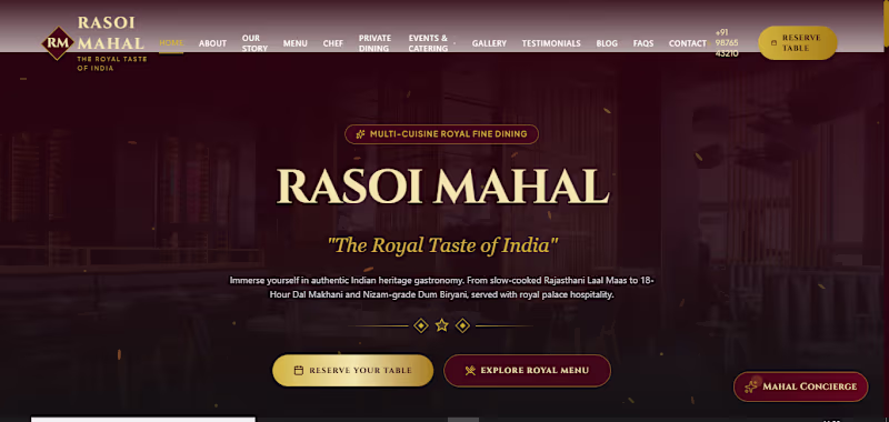 Cover image for Fine Dining & Restaurant Web Platform