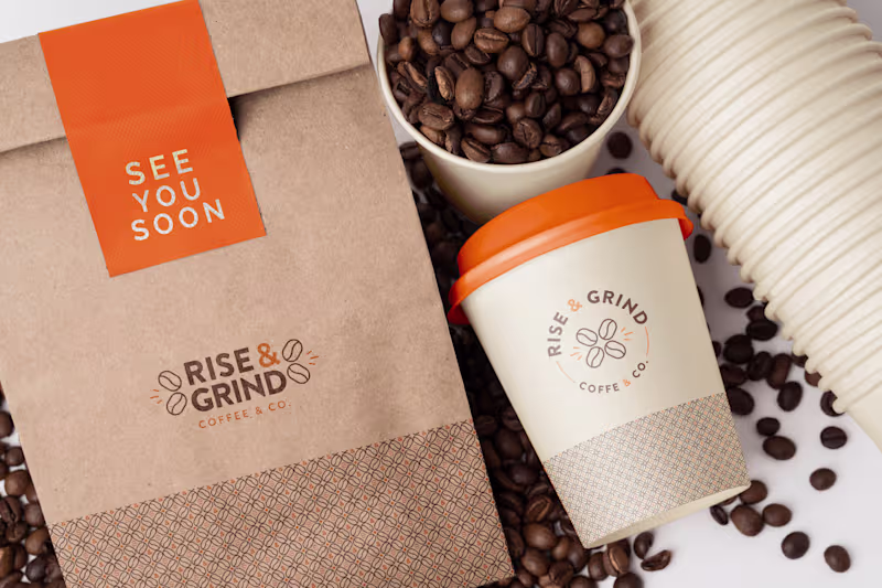 Cover image for Rise & Grind Coffee Brand Identity