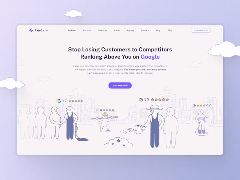 Cover image for Landing Page Design for RateGather