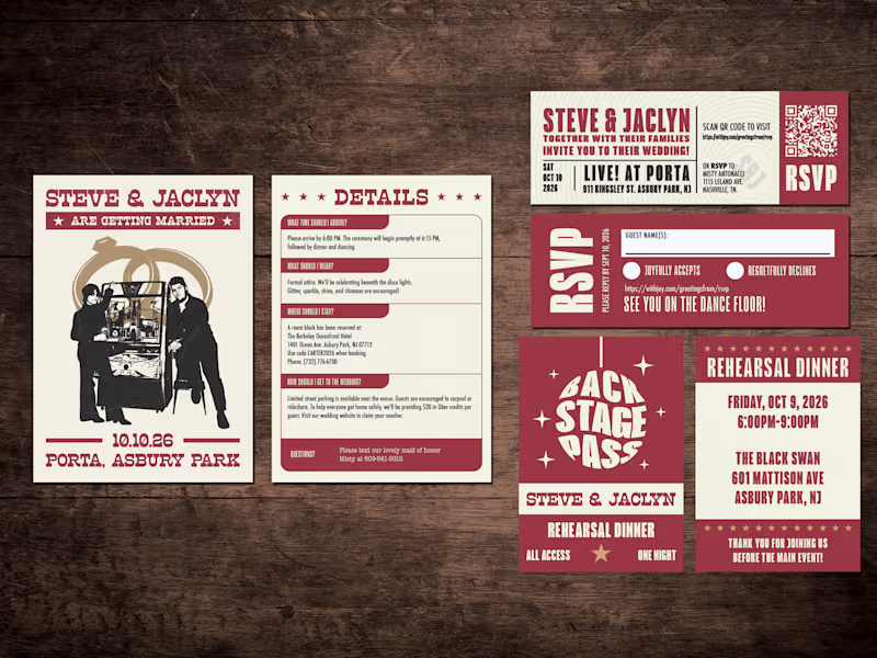 Cover image for Wedding Invitations for Steve &