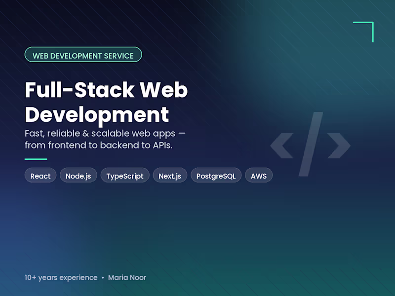 Cover image for Full-Stack Web Development — Fast, Scalable Apps