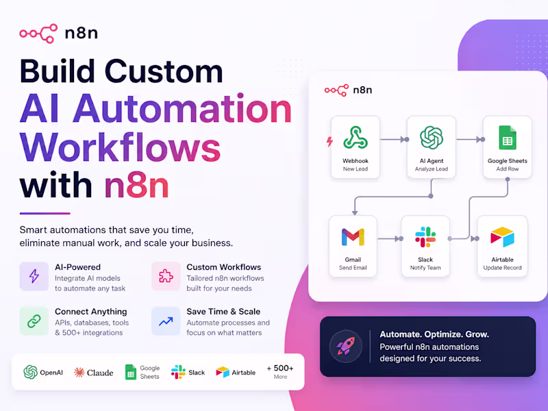 Cover image for Build Custom AI Automation Workflows with n8n