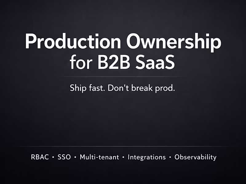 Cover image for Technical Owner Retainer — Production Ownership (B2B SaaS)