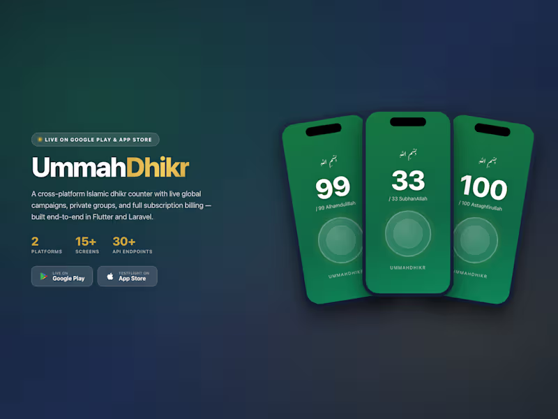 Cover image for UmmahDhikr is a full-stack Islamic