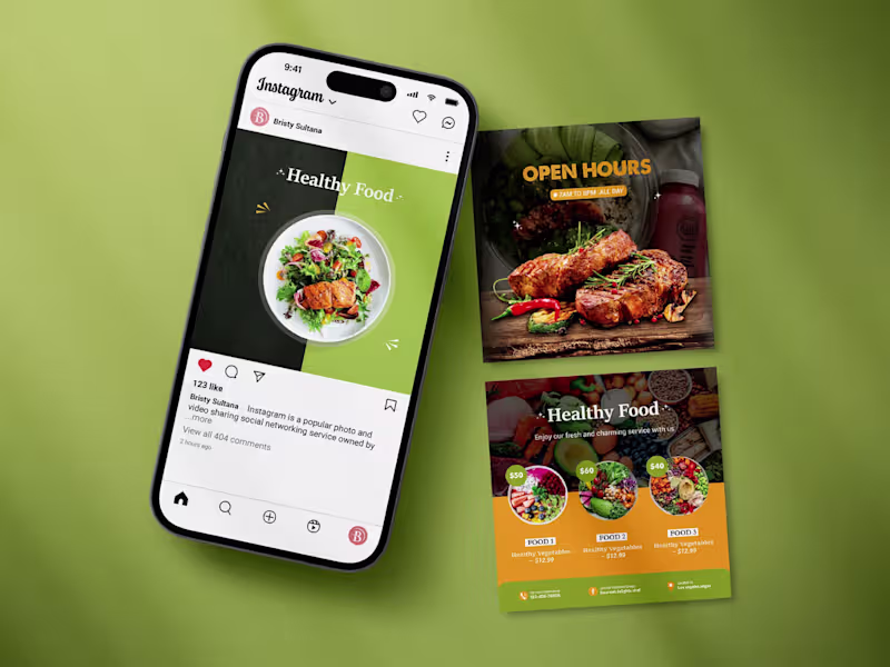 Cover image for Healthy Food Social Media Branding