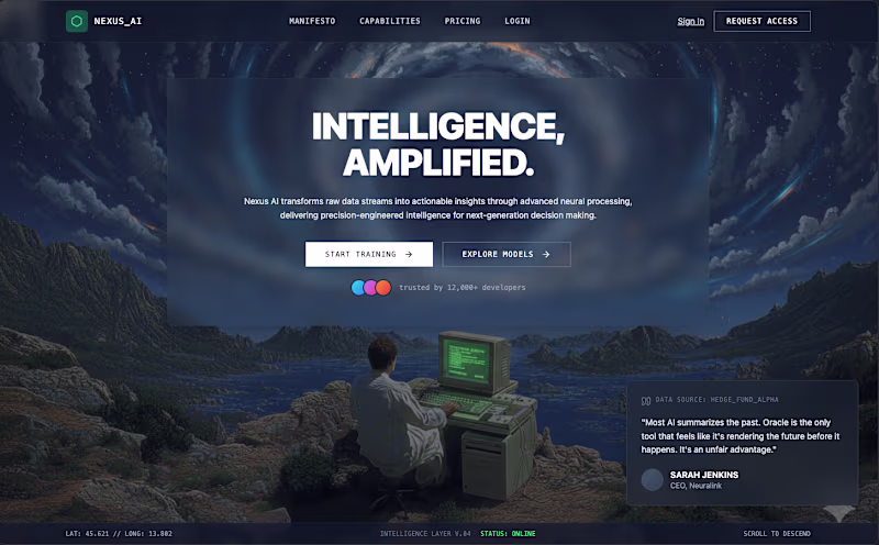 Cover image for Exploring a new hero section concept today. Built this with ...