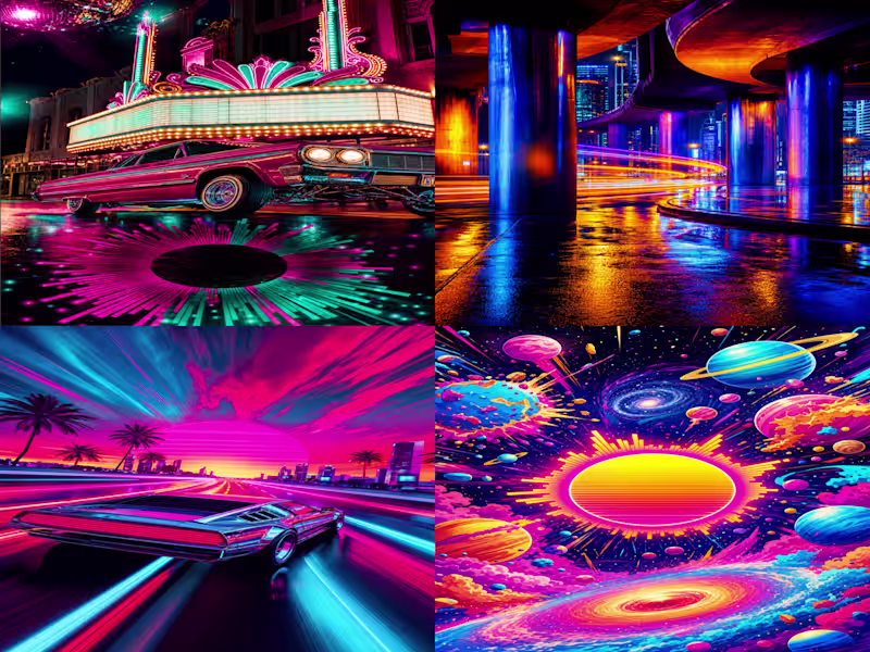 Cover image for Neon-Noir Visualizer Pack — 12 AI Backgrounds