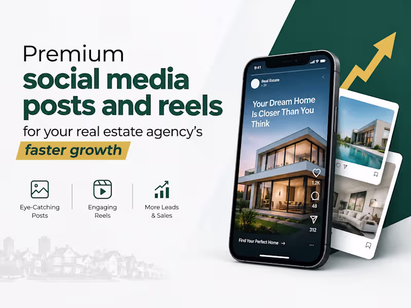 Cover image for Premium Real Estate Social Media Posts & Reels Design