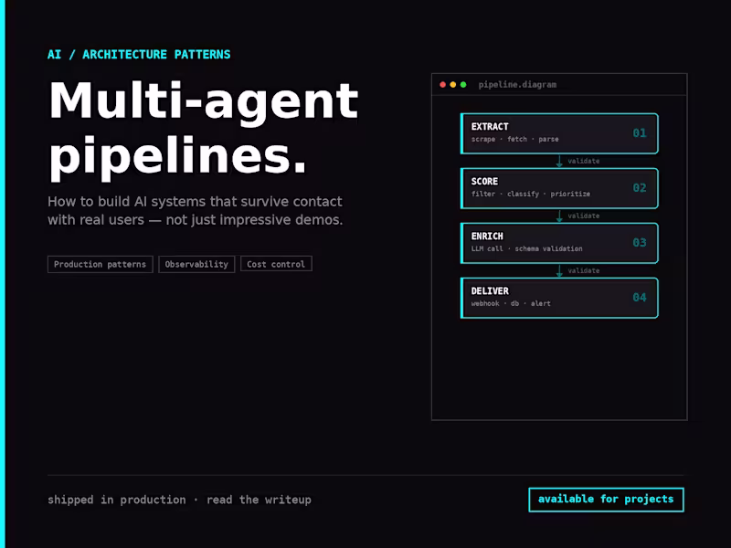 Cover image for Multi-agent pipelines: an architecture pattern