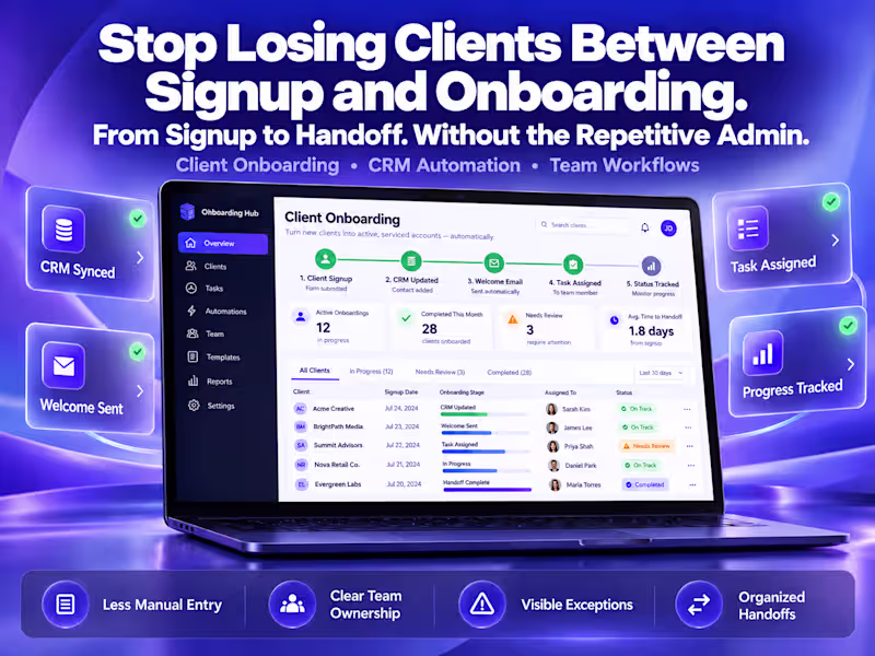 Cover image for Client Onboarding Automation for Agencies & Startups