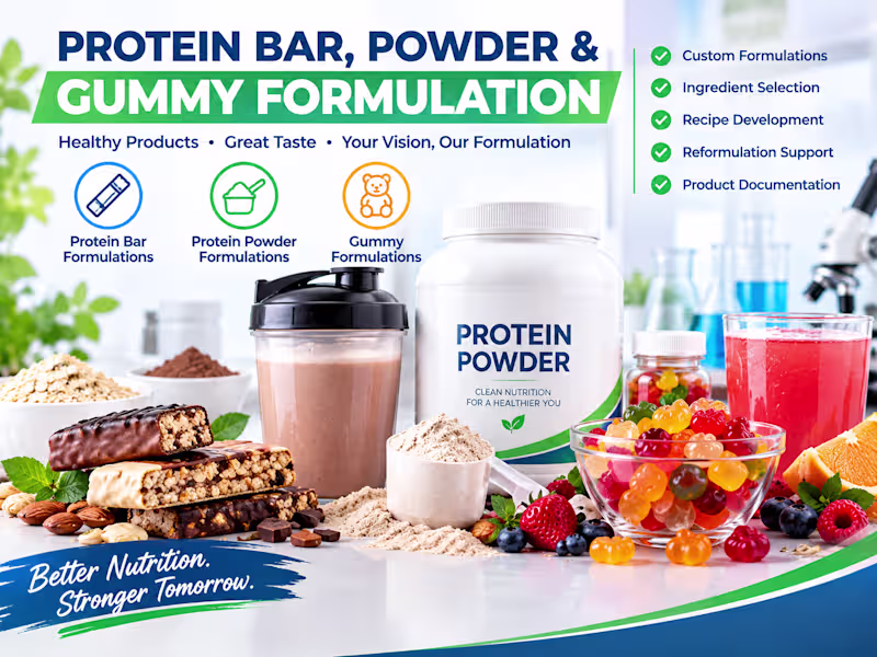 Cover image for I will do Protein Bar, Powder and Gummy Formulation