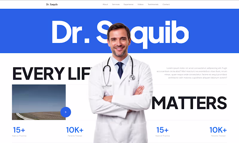 Cover image for Dr. Saquib is a portfolio