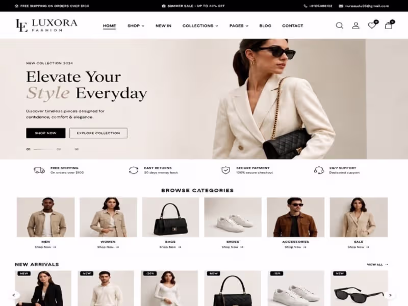 Cover image for Luxora Fashion E-commerce Website Design & Development