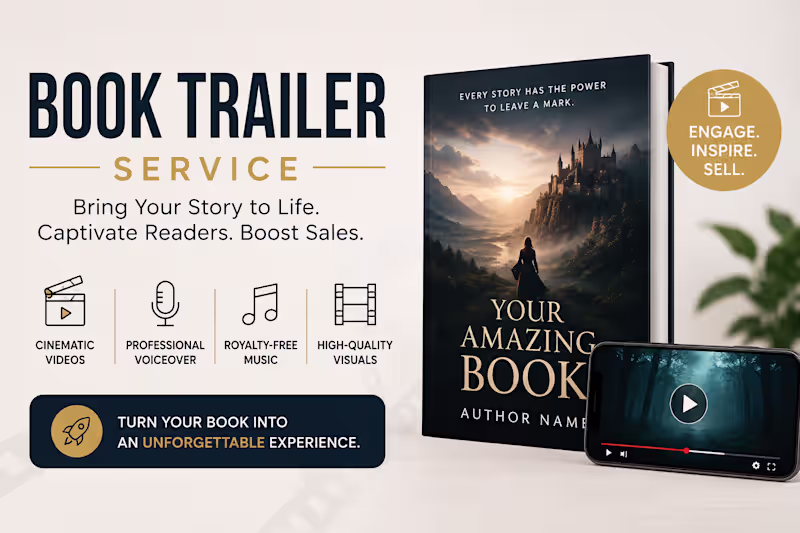 Cover image for I will create unique cinematic style book trailer for your novel