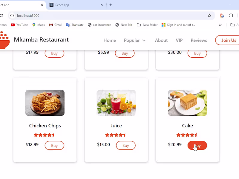 Cover image for Restaurant website 