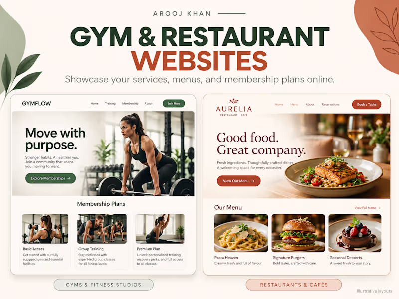 Cover image for Custom Websites for Gyms & Restaurants
