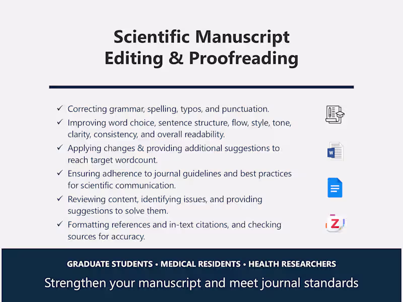 Cover image for Scientific Manuscript Editing & Proofreading