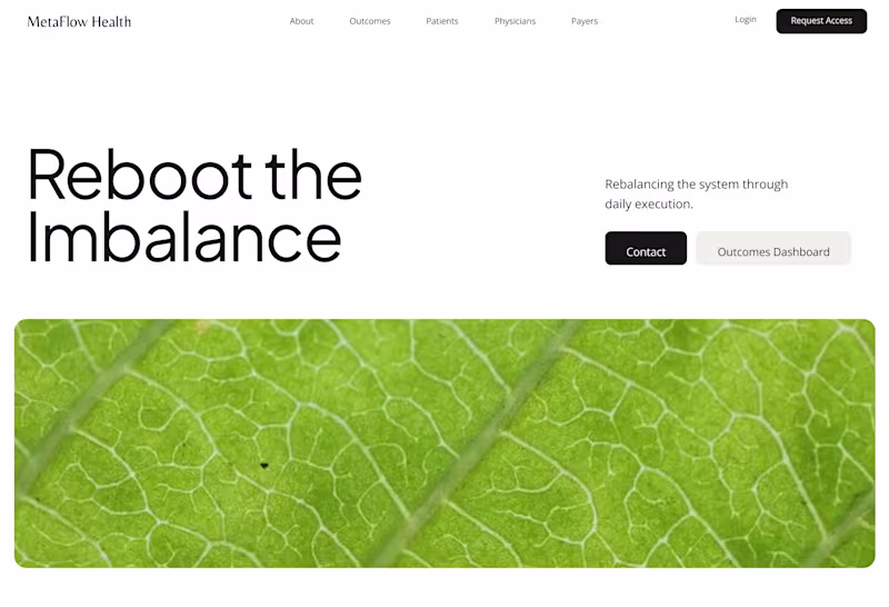 Cover image for MetaFlow Health Marketing Site Development