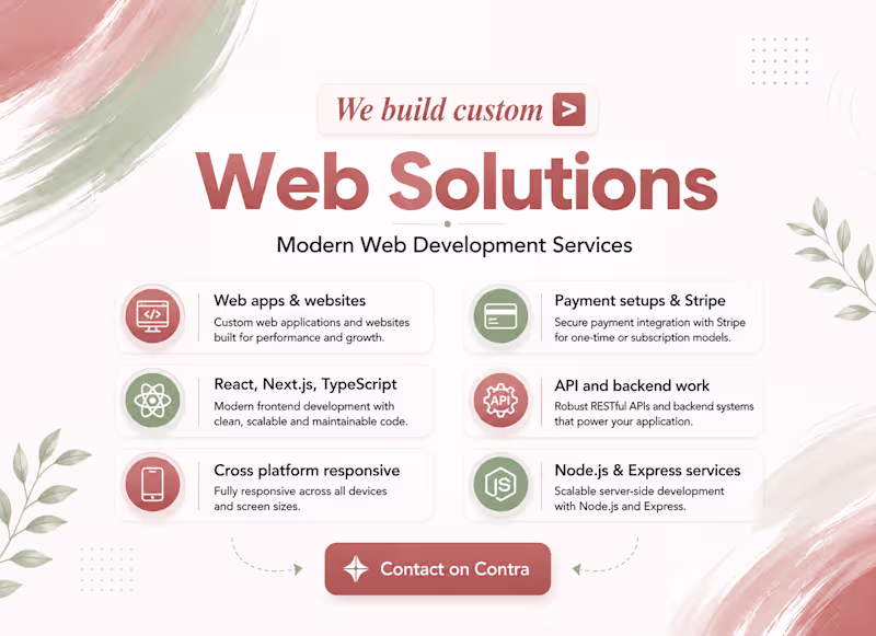 Cover image for Custom Web App Development: React, Next.js & Node.js