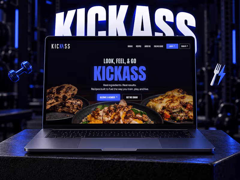 Cover image for KICKASS Recipes | Brand Identity & Website Design