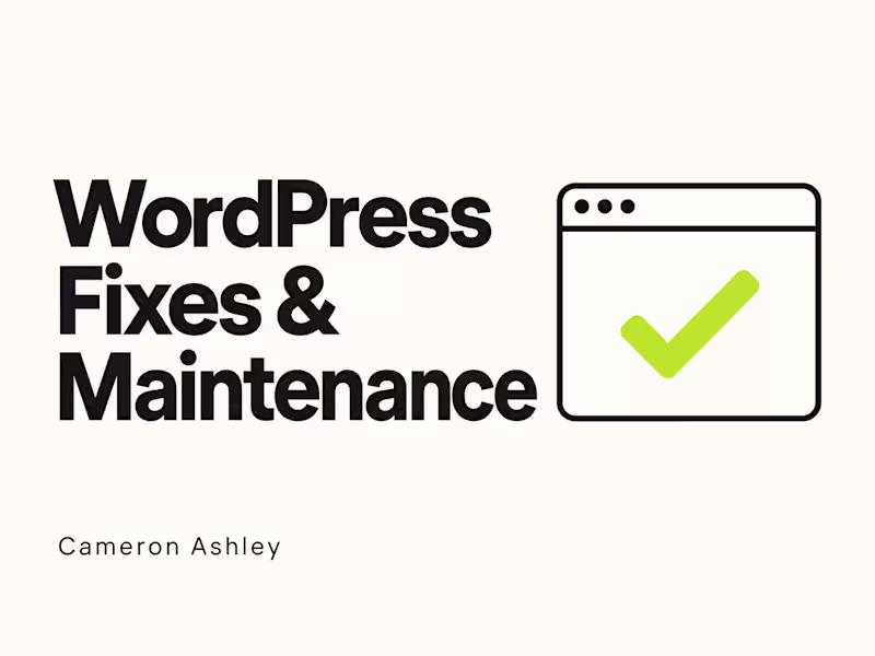 Cover image for WordPress Troubleshooting, Maintenance and Fixes