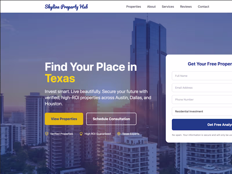 Cover image for Website Design For A Real Estate Company