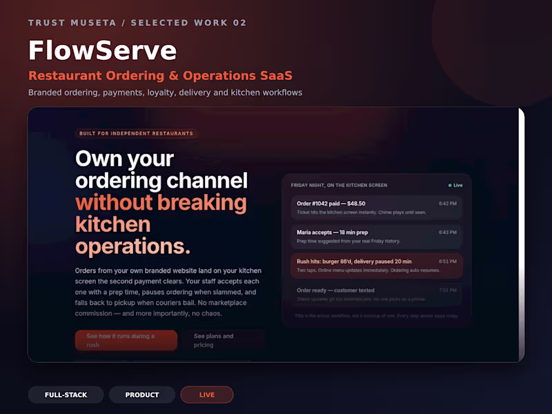 Cover image for FlowServe - Restaurant Operations Platform