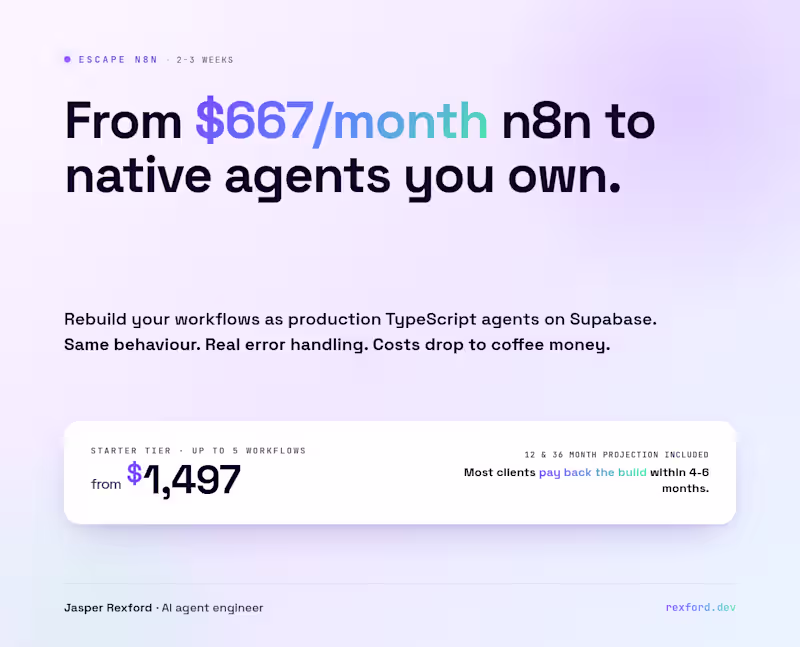 Cover image for Escape n8n: Migrate Your Workflows to Production-Grade Agents