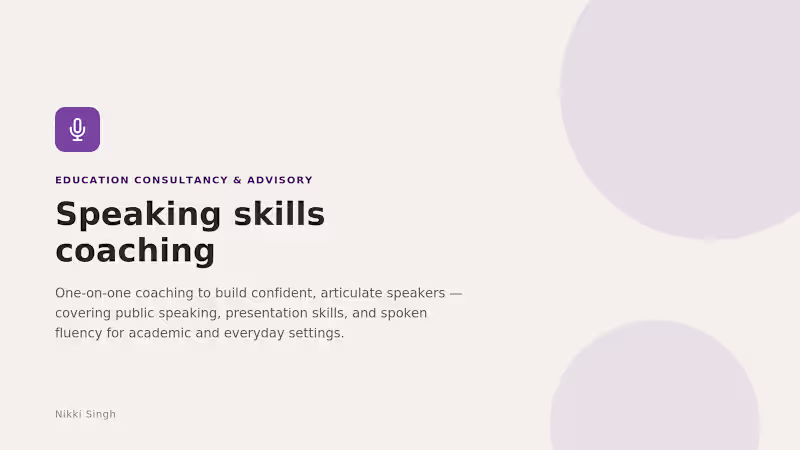Cover image for Speaking Skills Coaching