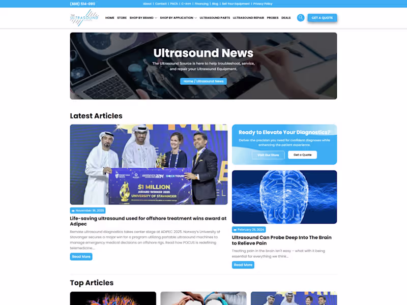 Cover image for The Ultrasound Source I developed and managed the digital pl...