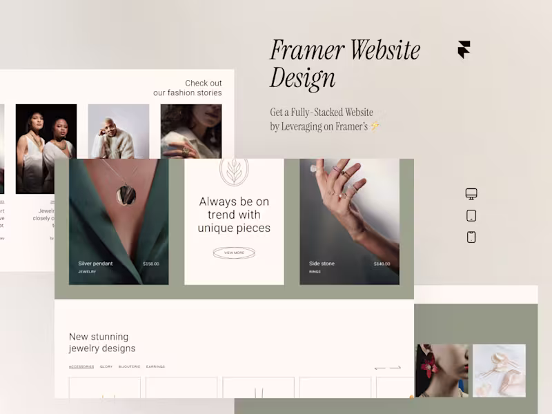 Cover image for I will Design Luxurious Jewelry Website On Framer