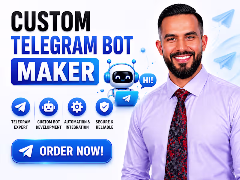 Cover image for I will develop a custom telegram bot with python for your needs