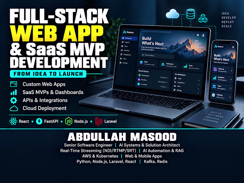 Cover image for Full-Stack Web App & SaaS MVP Development
