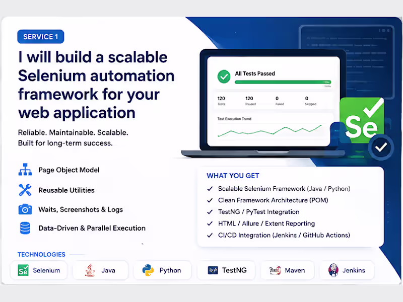 Cover image for I will build a scalable Selenium automation framework
