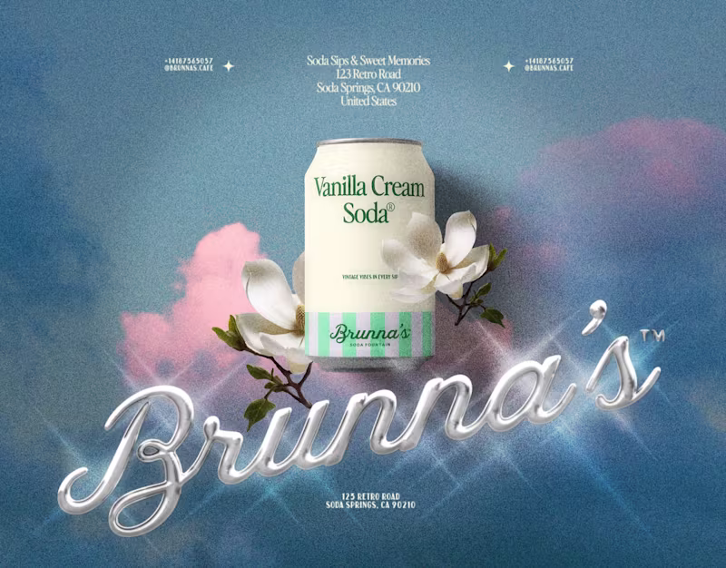 Cover image for Brunna's Soda Fountain - Visual Identity & Packaging