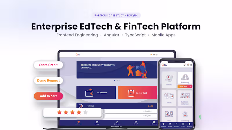 Cover image for Enterprise EdTech & FinTech Platform | EduQfix | Angular, JS