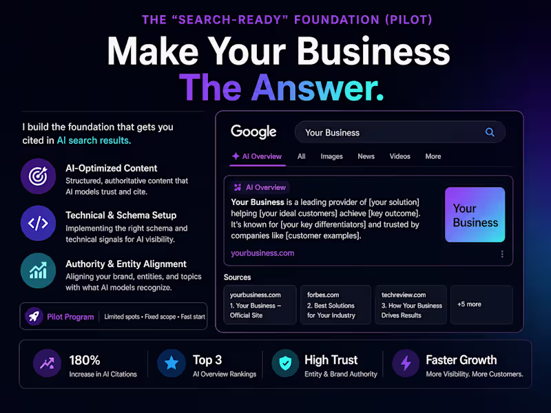Cover image for SEO/AEO/SGE Pilot: The Search Foundation & Visibility Boost