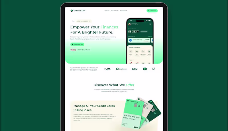 Cover image for Green Bank - Framer Template