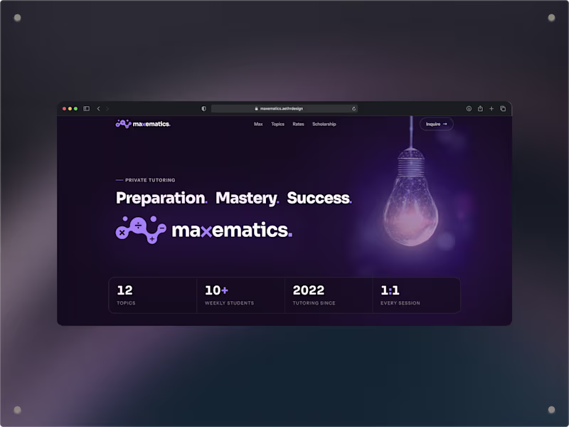 Cover image for Maxematics Tutoring: React Website for college application