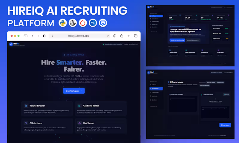 Cover image for HireIQ — AI Recruiting Platform
HireIQ